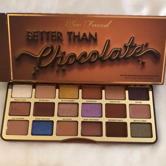 Too Faced Better Than Chocolate Cocoa-Infused 18 Pan Eyeshadow Palette 19.8g NIB - Picture 9 of 15